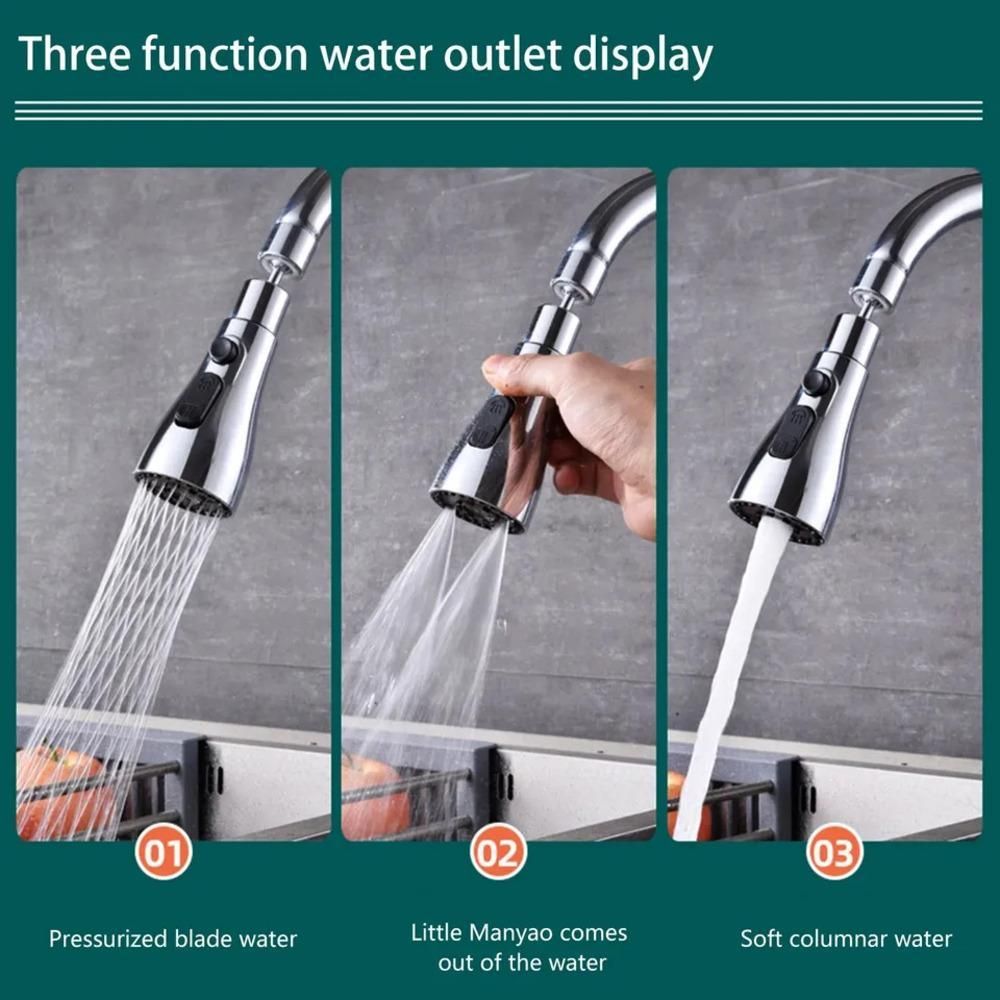 3-Mode Kitchen Sink Faucet – Stainless Steel Tap with Dual Spray Options & Upright Handle | Chrome Finish | High Flow Rate (700g)