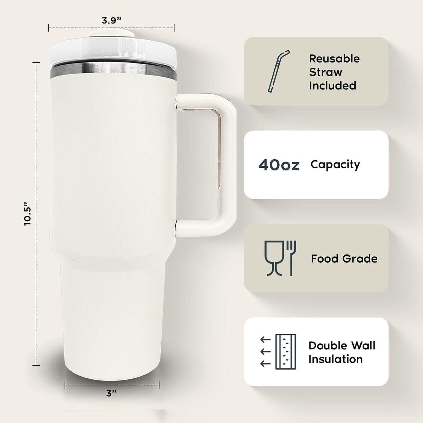 Stainless Steel Vacuum Insulated Tumbler – Hot & Cold Water Cup (Double Wall)