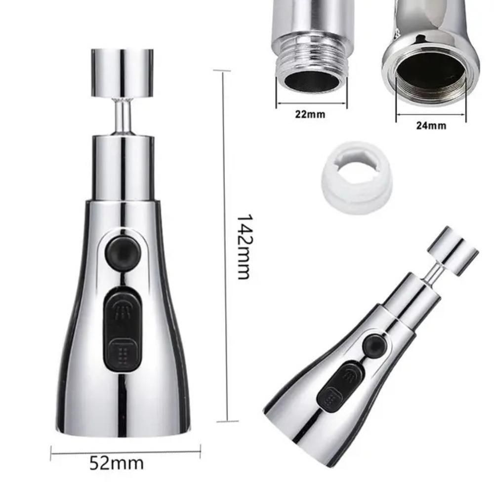 3-Mode Kitchen Sink Faucet – Stainless Steel Tap with Dual Spray Options & Upright Handle | Chrome Finish | High Flow Rate (700g)