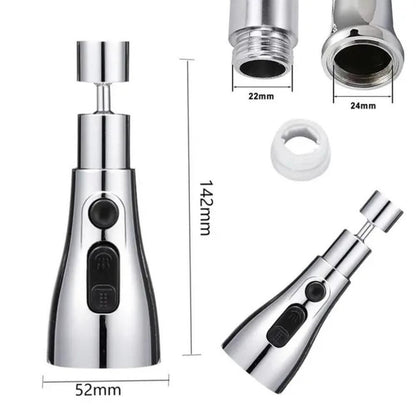 3-Mode Kitchen Sink Faucet – Stainless Steel Tap with Dual Spray Options & Upright Handle | Chrome Finish | High Flow Rate (700g)