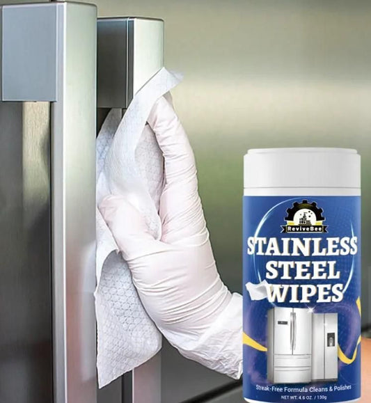 Stainless Steel Cleaning Wipes – 130g | Powerful Metal Surface Cleaner with Citric Acid | Easy Wipe & Shine for Kitchen Appliances (Pack of 1)