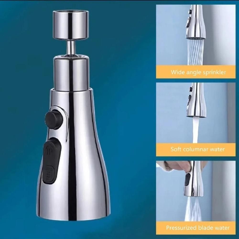 3-Mode Kitchen Sink Faucet – Stainless Steel Tap with Dual Spray Options & Upright Handle | Chrome Finish | High Flow Rate (700g)