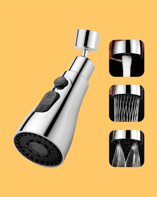 3-Mode Kitchen Sink Faucet – Stainless Steel Tap with Dual Spray Options & Upright Handle | Chrome Finish | High Flow Rate (700g)