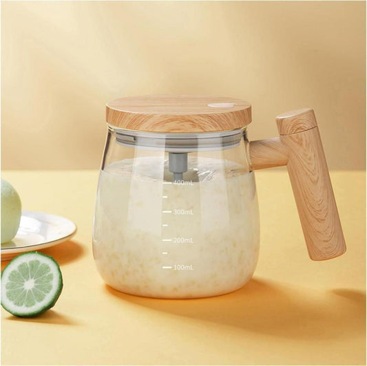Automatic Self-Stirring Coffee Mixing Cup – 400ml Glass Mug with Built-In Stirrer | Easy Mixing for Coffee, Tea & Beverages (Pack of 1)